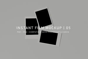 Instant Photo Pile Mockup PSD, PNG