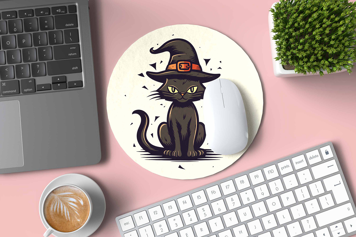 Spooky Halloween Cat Vector Clipart, a Seasonal Illustration by ARTify Illustrations (Photo 7 of 10)