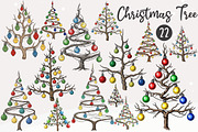 Christmas Lights Tree Clipart, an Illustration by OK Design (Thumbnail 1 of 5)