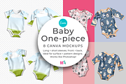 Baby One Piece Canva Smart Mockup, an Apparel Mockup by Mockup Scene (Thumbnail 1 of 16)