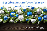 Big blue Christmas and New Year set, a Decorative Illustration by Vjom (Thumbnail 1 of 21)