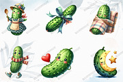 Watercolor Cute Cucumber Clipart, a Graphic by designcity5 (Thumbnail 3 of 5)