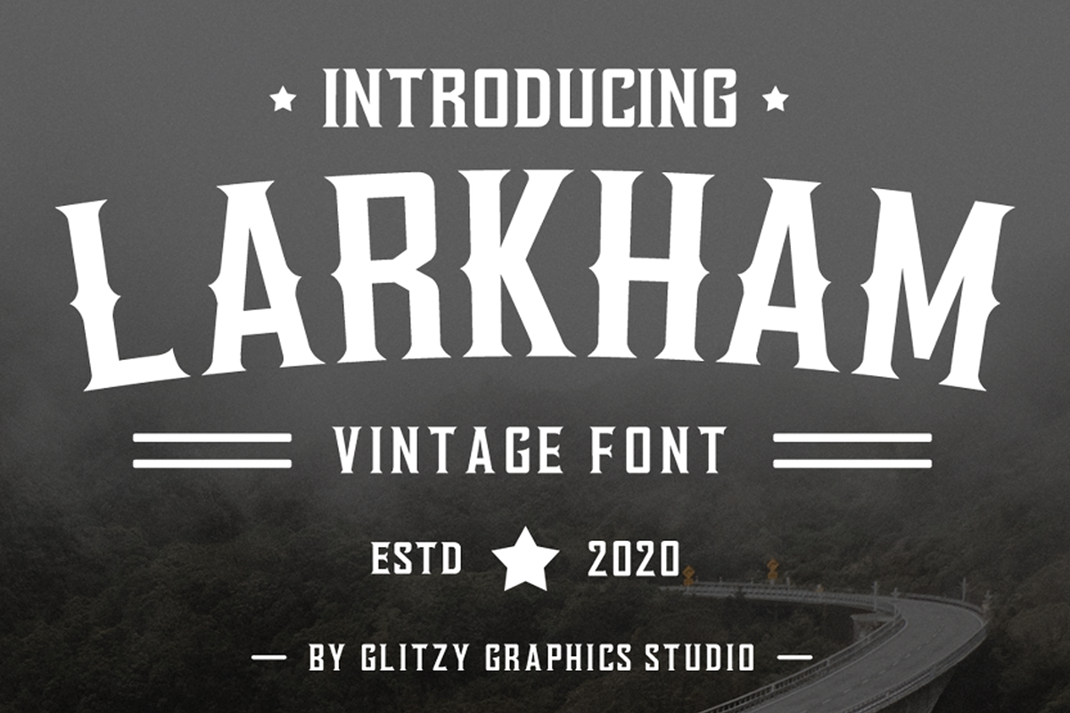 Larkham Vintage Font, a Serif Font by GlitzyGrapix (Photo 1 of 10)