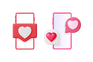 Mobile phone with social media like, a Technology Illustration by Abscent