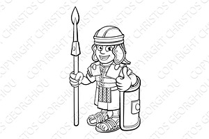 Roman Soldier Cartoon Character, an Education Illustration by Christos Georghiou