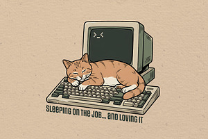 Cat computer illustration, an Animal Illustration by Vectorlina