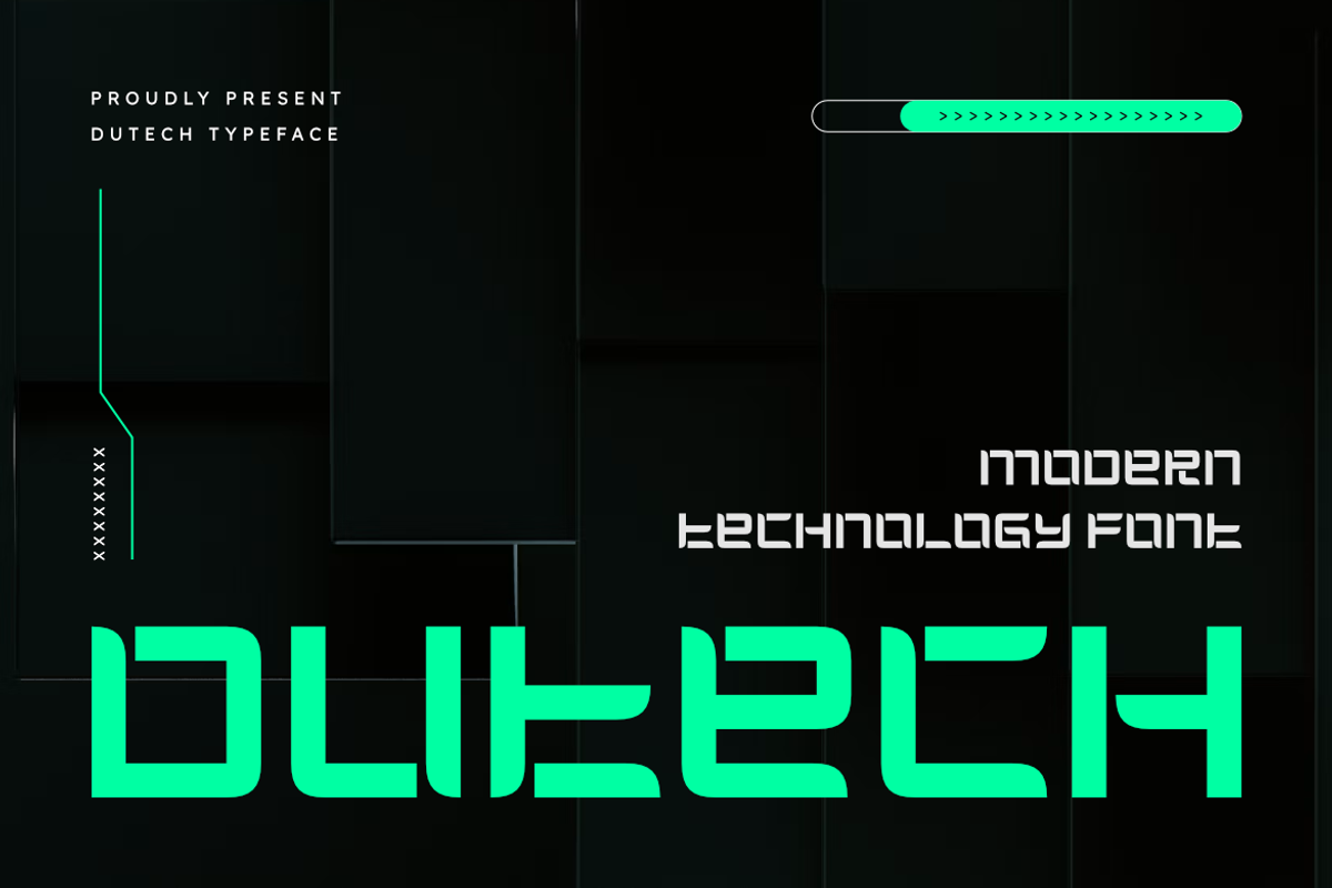 Dutech — Modern Futuristic Font, a Symbol Font by Masyafi Studio (Photo 1 of 8)