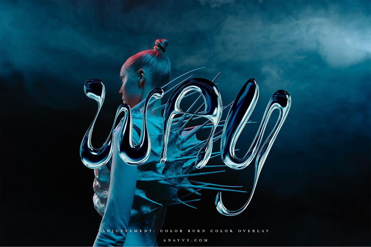 Alien Skin | liquid metal material, a Font by ana & yvy (Photo 8 of 11)