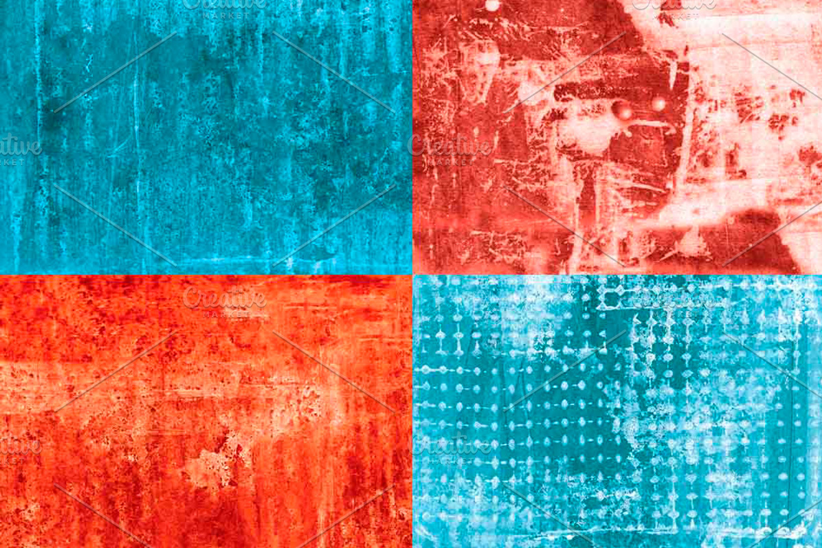 Coral and Blue Painted Papers, a Texture Graphic by Liz Plummer (Photo 3 of 5)