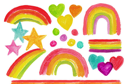 Hand-painted Watercolor Rainbows