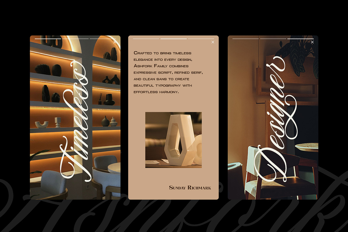 Sunday Richmark Serif Script Family, a Sans Serif Font by din-studio.com (Photo 3 of 16)