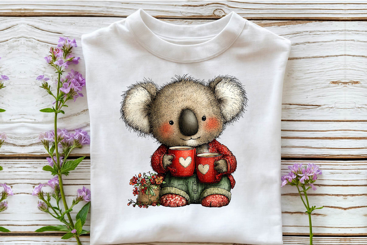 Whimsical Valentine s Koala Clipart, an Illustration by Sublimation Artist (Photo 6 of 6)