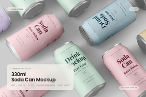 330ml Soda Can Mockup, a Packaging Mockup by Toasin Studio