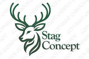 Deer Stag Buck Dear Animal Head Icon, an Animal Illustration by Christos Georghiou