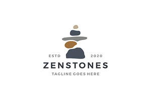 Balancing Zen Stone Logo Vector Icon