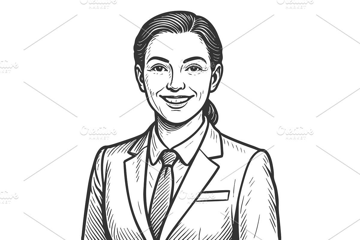 smiling female sales manager, a Person Illustration by AlexArt