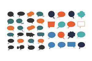 Colorful speech bubbles in various s, an Illustration by designvectx