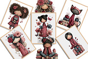 Whimsical Flowers and Girls Clipart, an Illustration by Creative Art (Thumbnail 10 of 11)