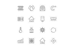 Heating Cooling Icons. Airing