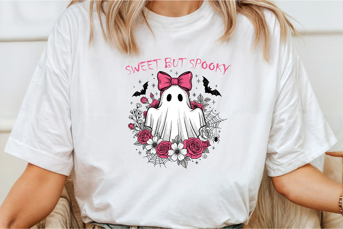 Halloween Vintage Ghost Boho Flowers, an Illustration by DreamCafeArt (Photo 2 of 7)