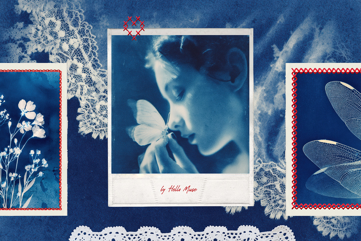 Red Embroidery&Cyanotype Collection, an Object Graphic by Hello Muse (Photo 13 of 13)