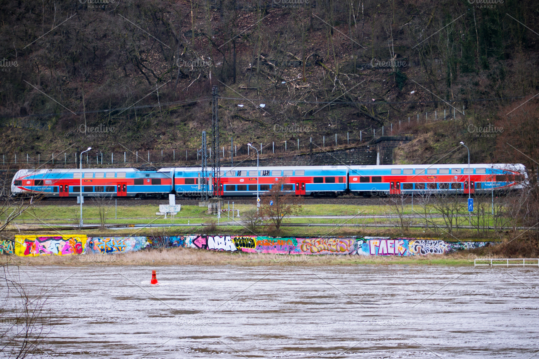 Train and Graffiti, a Transportation Photo by jakub_kopecky