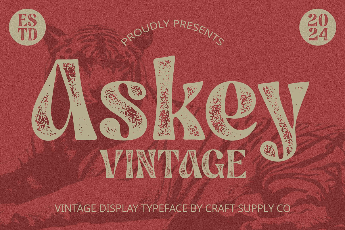 Askey Vintage, a Sans Serif Font by Craft Supply Co. (Photo 1 of 8)