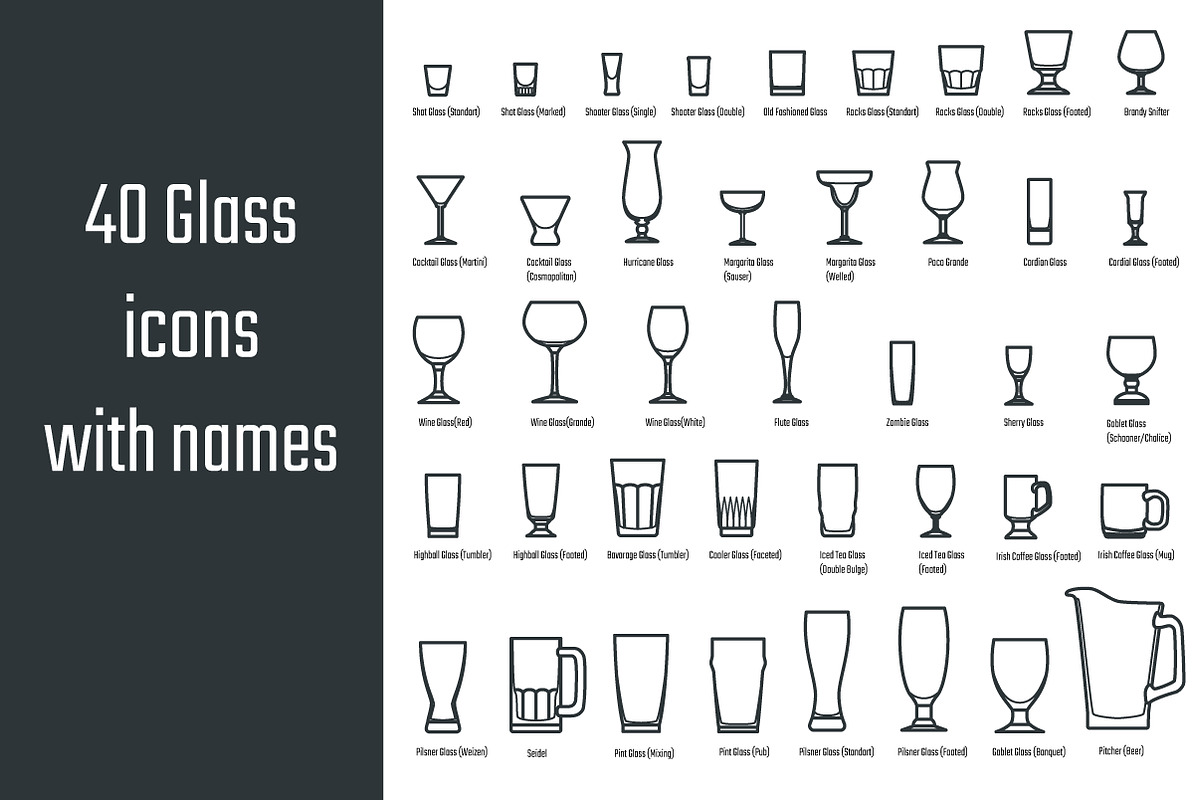 Bar Glass Icons, an Outline Icon by Katyr (Photo 2 of 4)