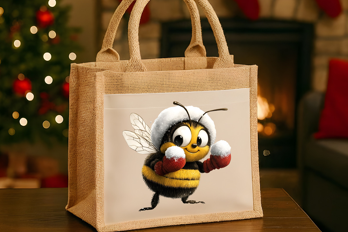 Christmas Quirky Funny Bee Clipart, an Illustration by Designworld (Photo 5 of 6)