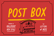 Post Box - Ballpoint Pen Sans, a Script Font by Great Scott! (Thumbnail 1 of 11)