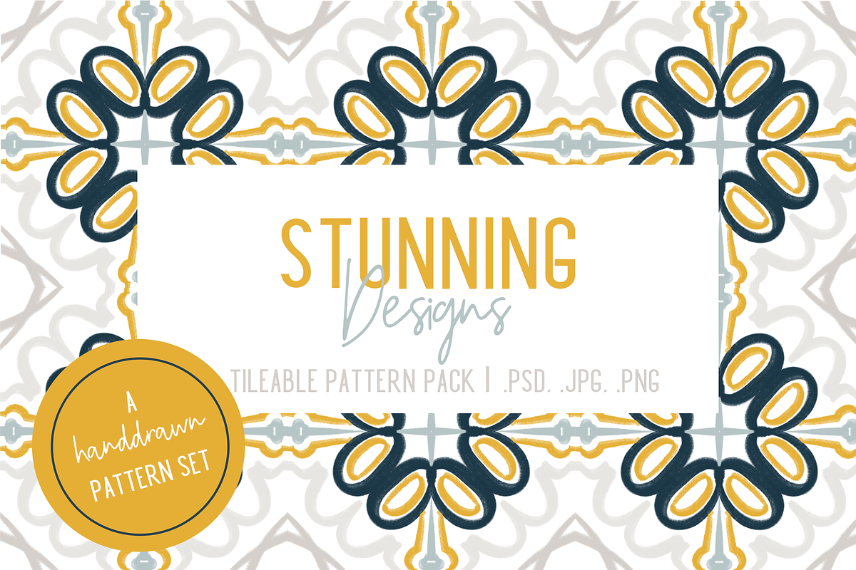 Mustard & Navy Patterns, a Pattern Graphic by TheLegacyBrandingCo (Photo 9 of 10)