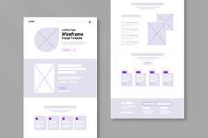 Modern Landing Page Wireframe, a Wireframe Template by MightyDesign