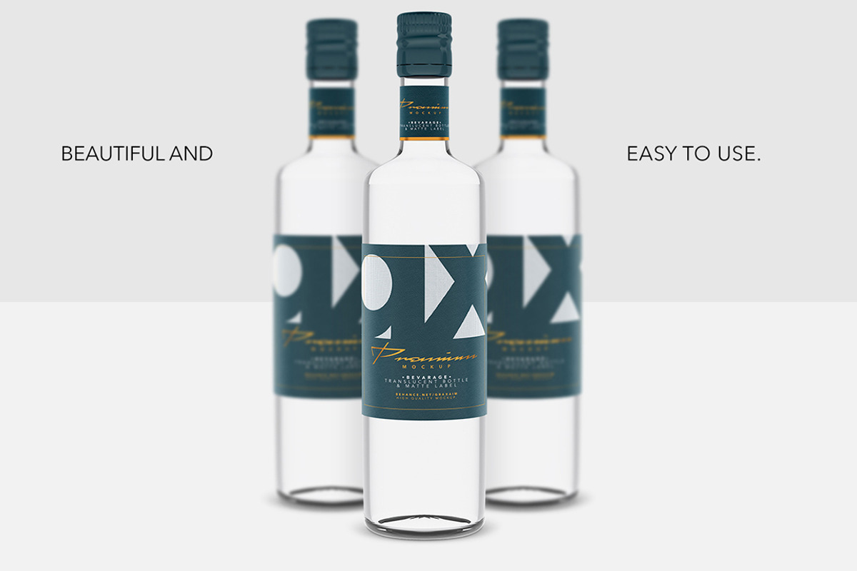 Beverage Bottle - Translucent, a Product Mockup by Graxaim Mock-up (Photo 5 of 6)