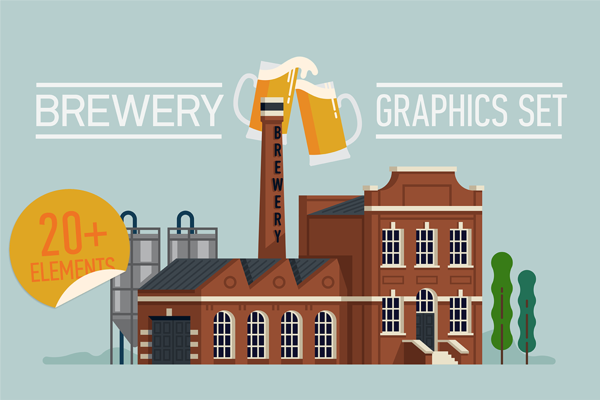 Brewery Graphics Set, a Food Illustration by Masha Tace (Photo 1 of 4)