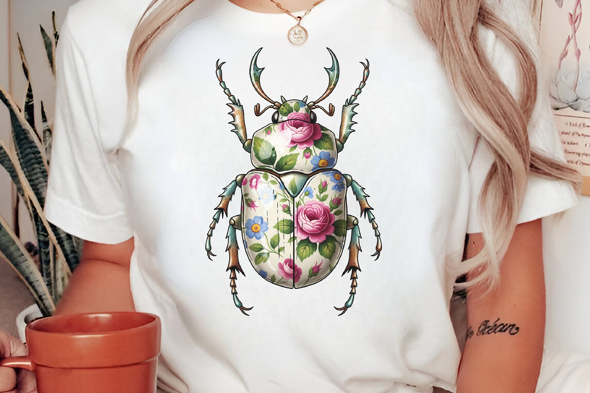 Floral Beetle PNG, an Illustration by Craft Nest (Photo 3 of 7)