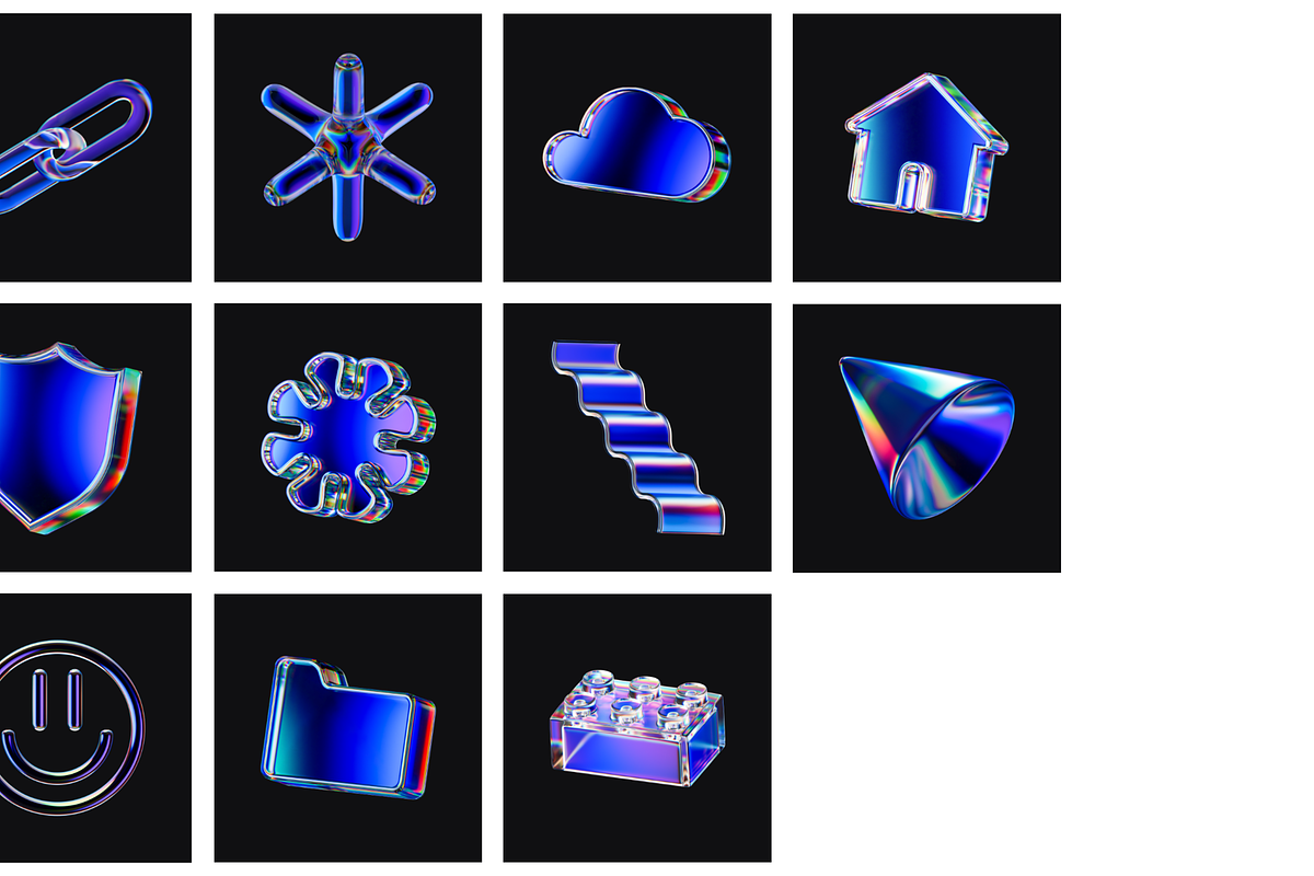 Dispersed glass 3d illustrations, an Illustration by Wannathis.one (Photo 6 of 6)