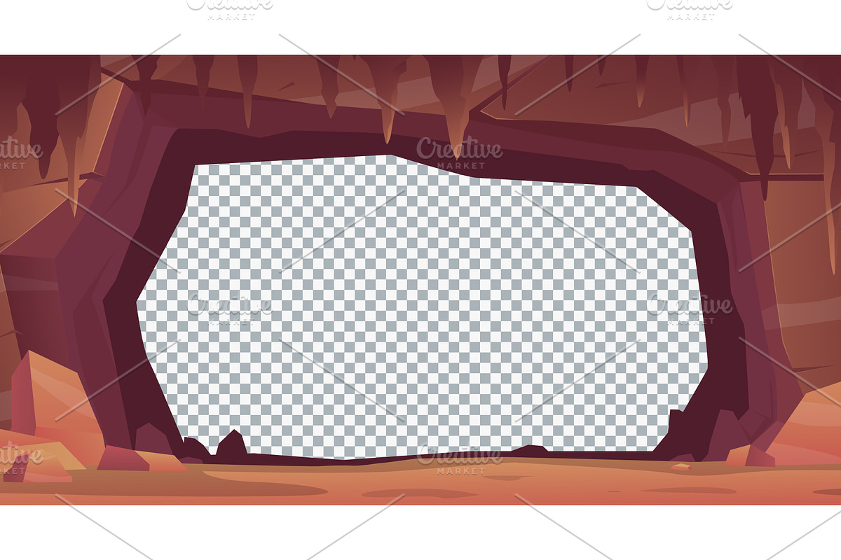 Stone cave entrance. Transparent, an Illustration by Vectorbuum