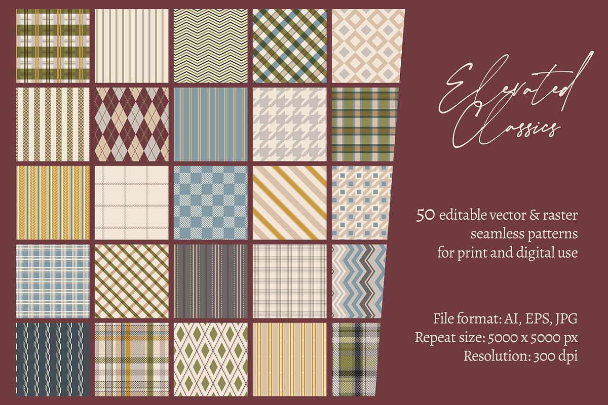 Classic Geometric Seamless Patterns, a Pattern Graphic by Svetlana Lerie (Photo 4 of 12)