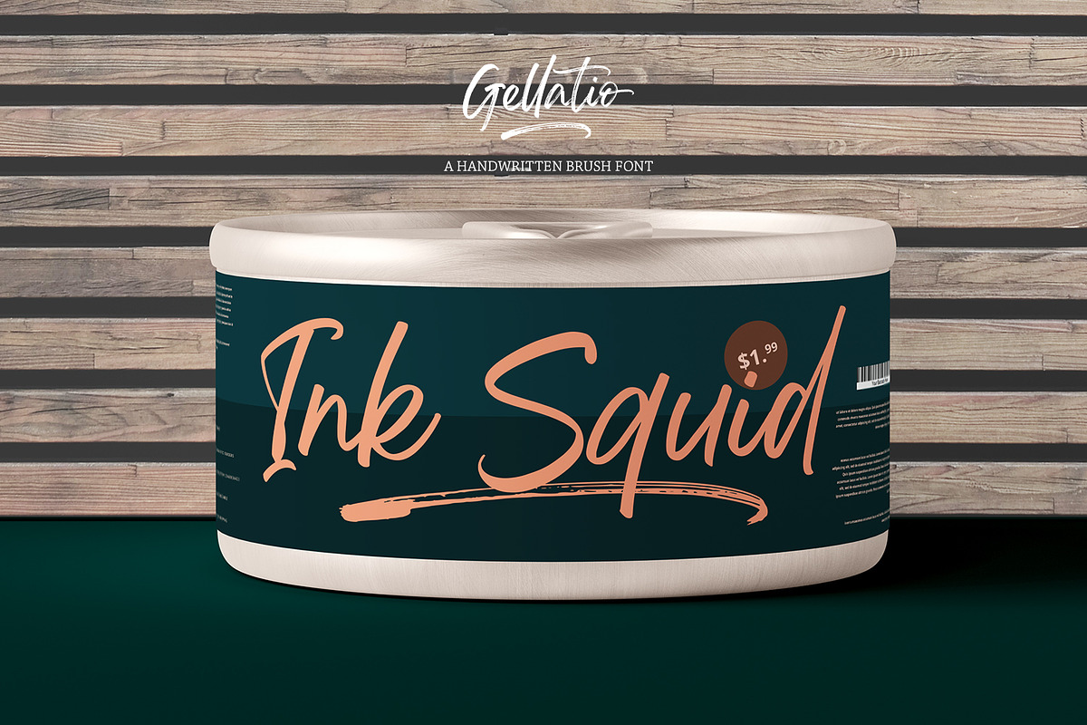 Gellatio - Chic Brush Font, a Script Font by din-studio.com (Photo 4 of 16)