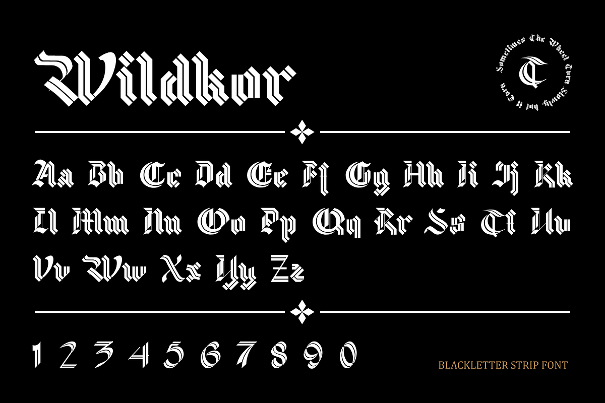 Wildkor - Blackletter Stripe Font, a Blackletter Font by Gittype (Photo 12 of 13)