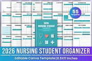 2026 Nursing Student Organizer Canva, a Stationery Template by Mustafiz (Thumbnail 1 of 7)