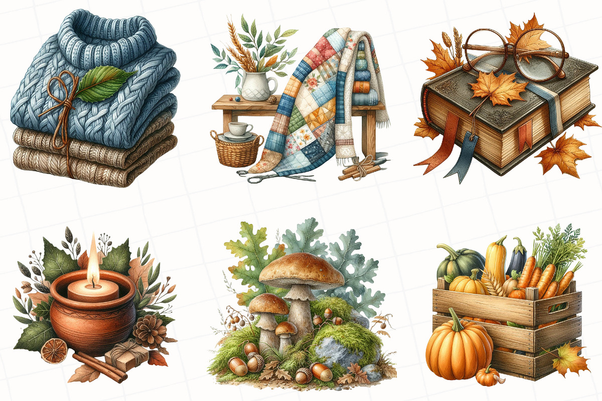 Autumn Cottagecore Clipart, an Illustration by OK Design (Photo 2 of 5)