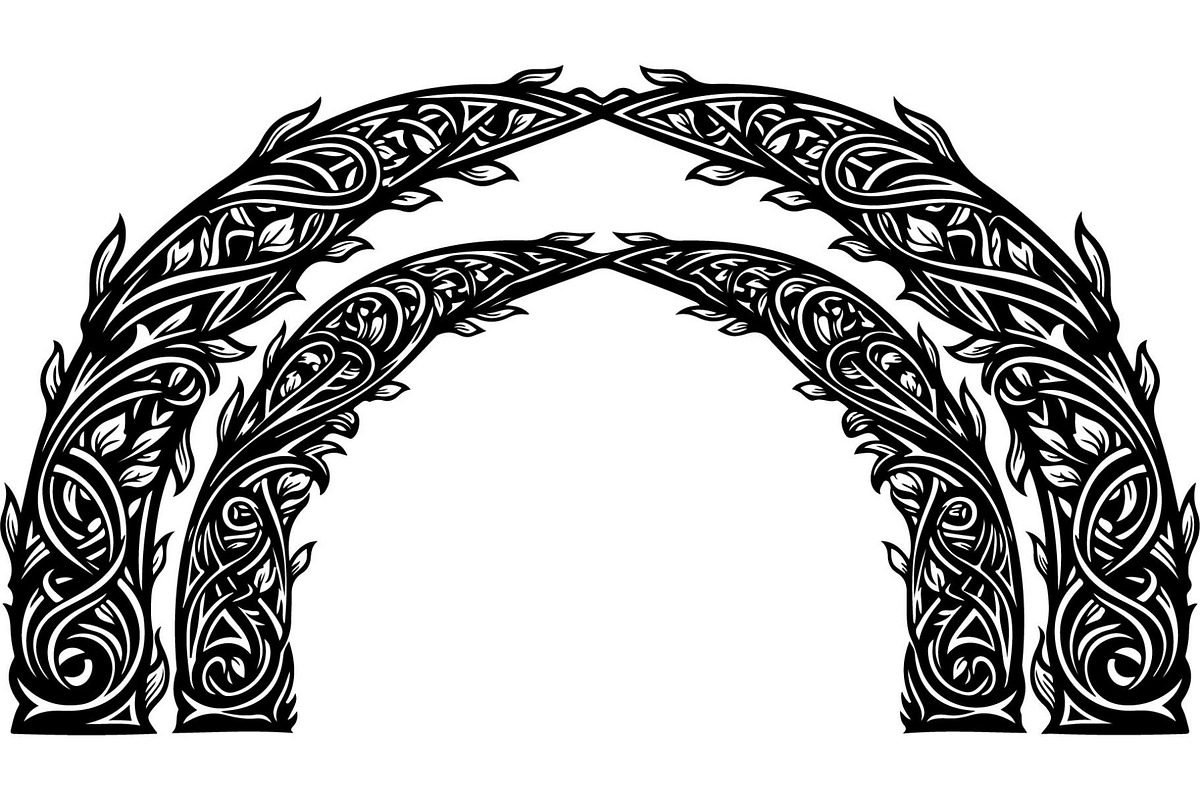 Luxury Vintage Iron Arch Double Gate, an Object Graphic by Creativeshirt (Photo 8 of 12)