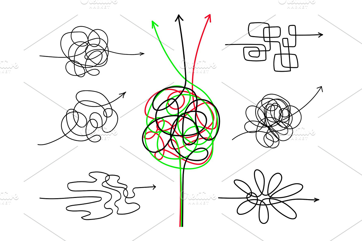 Confusing difficult arrows, a Work Illustration by Stock-Smart-Start