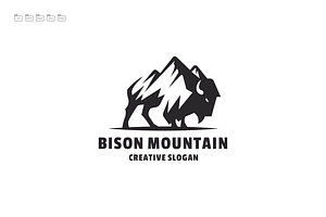 Bison Silhouette Logo Template