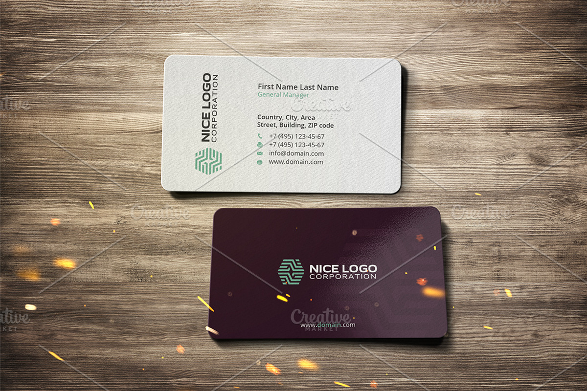 parquet business card, a Business Card Template by Indigo Graphic Shop (Photo 3 of 8)