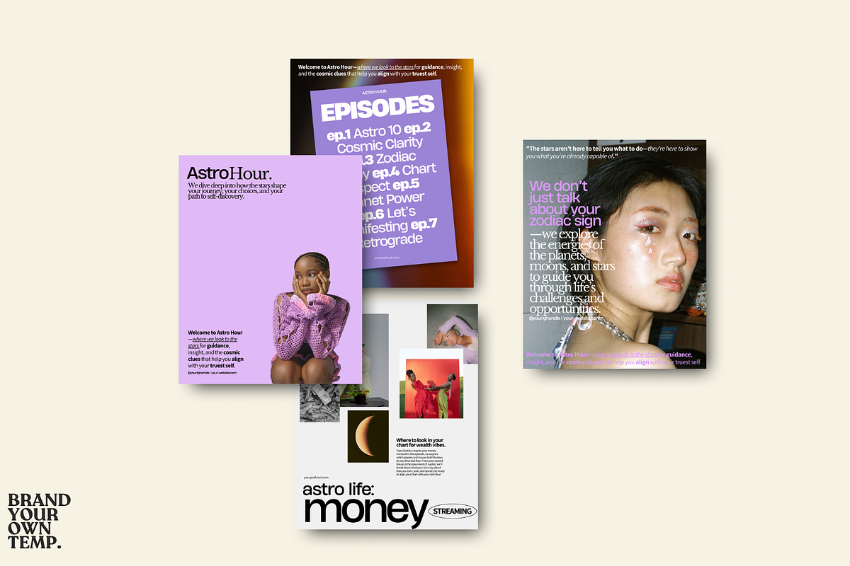 Astrology Podcast Canva Editorial, a Templates & Theme by BYOTstudios (Photo 5 of 11)