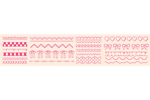 Hand-drawn decorative dividers set, a Decorative Illustration by Ksania