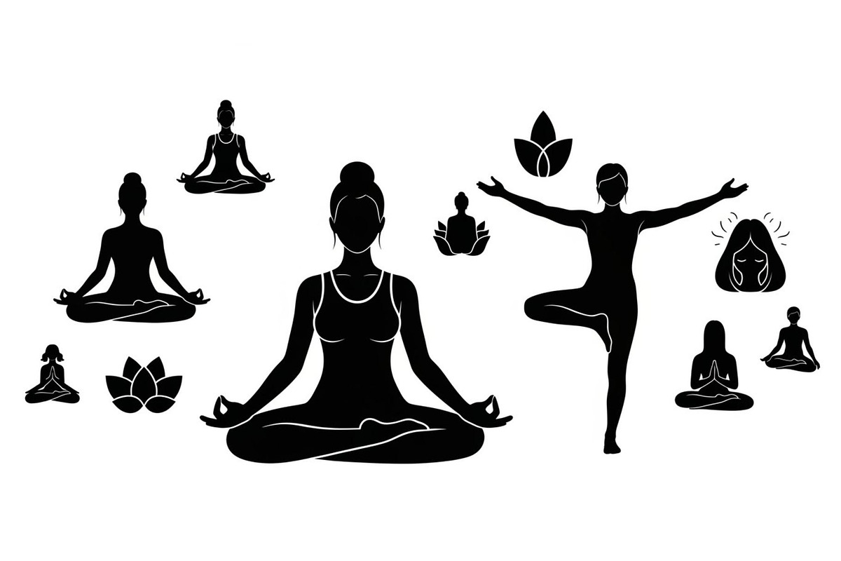 Yoga Meditation Silhouette Vector Bu, an Illustration by Artivon (Photo 35 of 40)