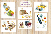 Watercolor Autumn Picnic, a Food Illustration by Budogoshch (Thumbnail 7 of 10)